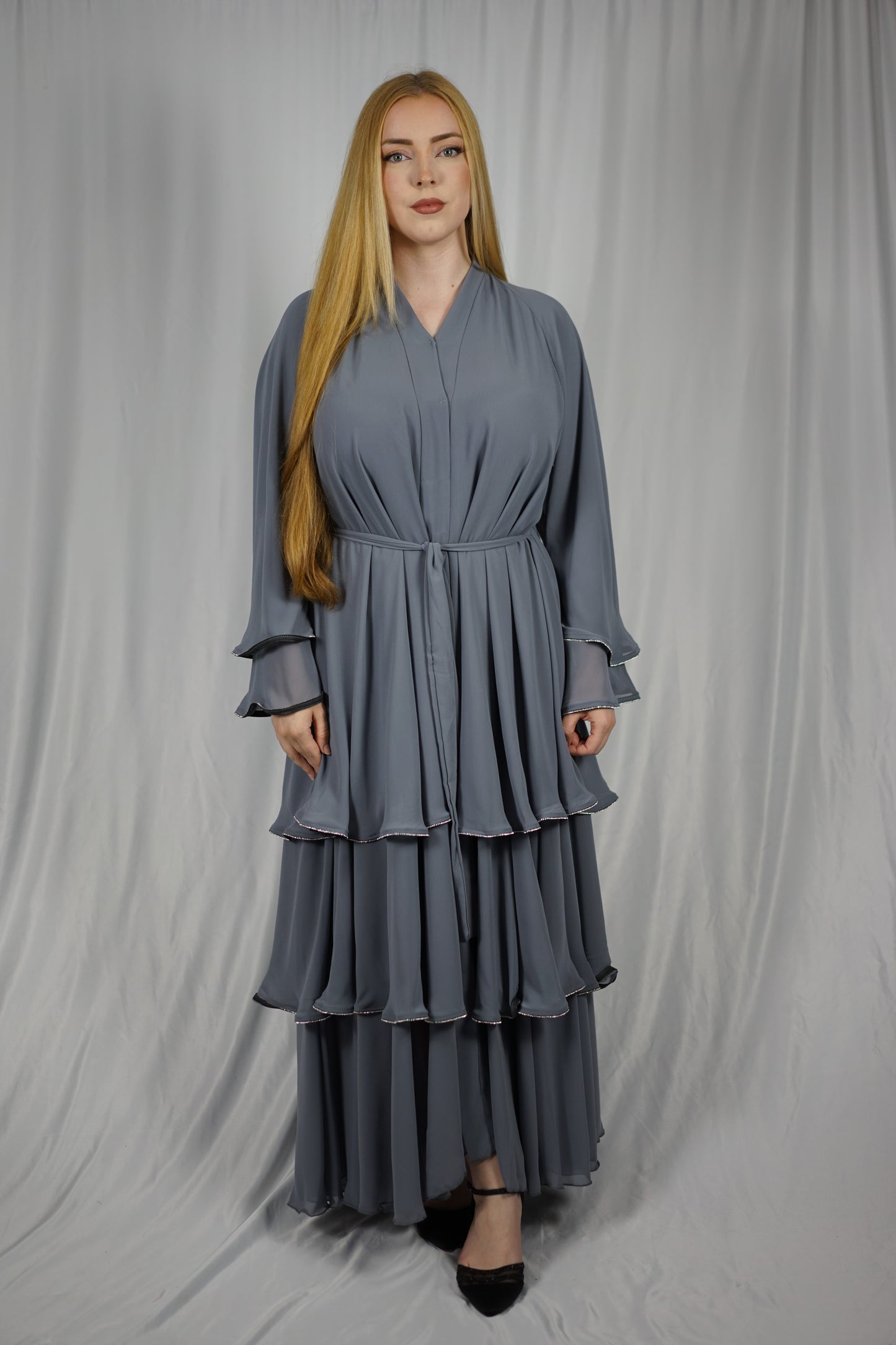 Stone Gray Layer Abaya