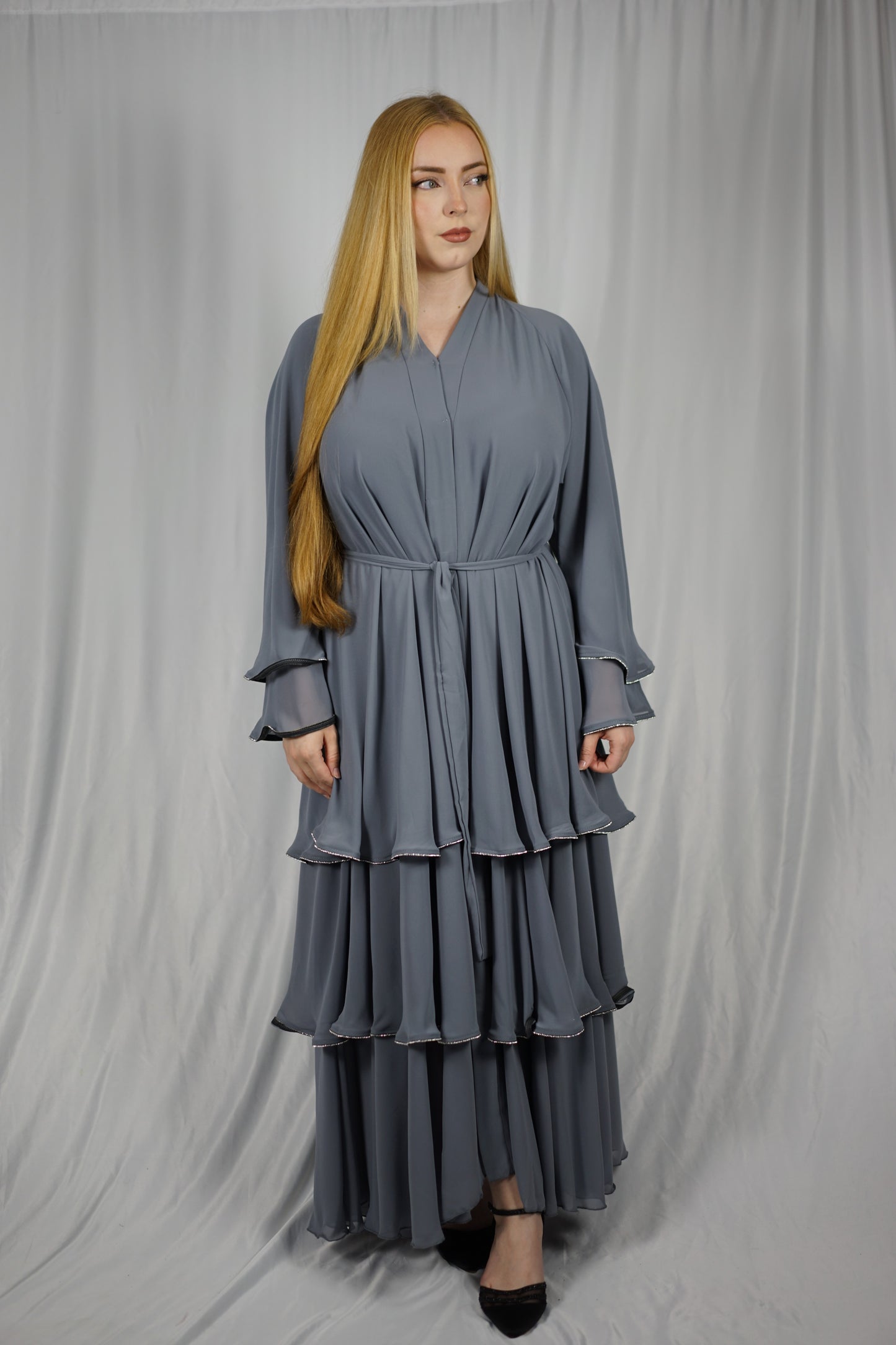 Stone Gray Layer Abaya