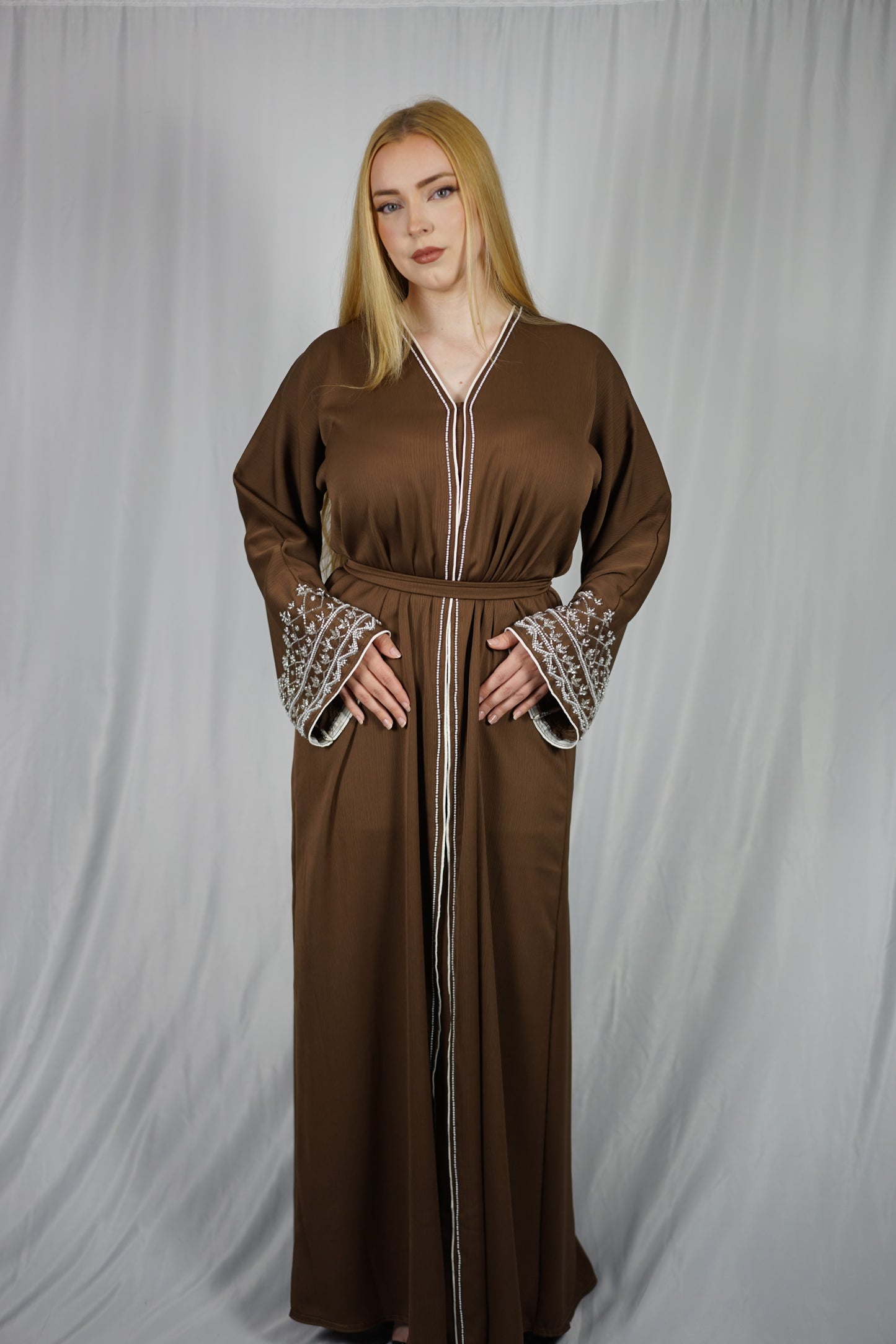 Brown Pearl Abaya