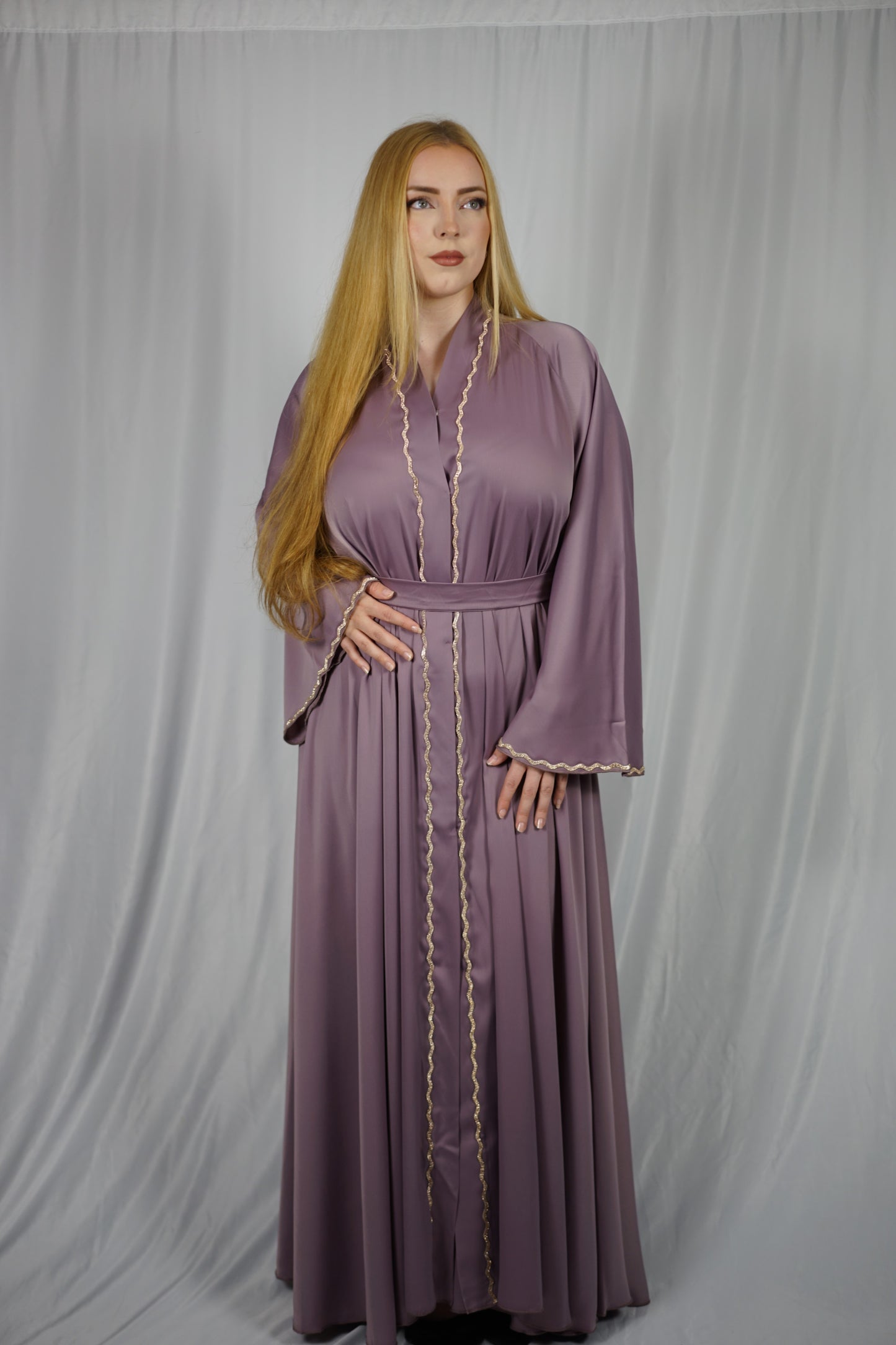 Purple Satin abaya