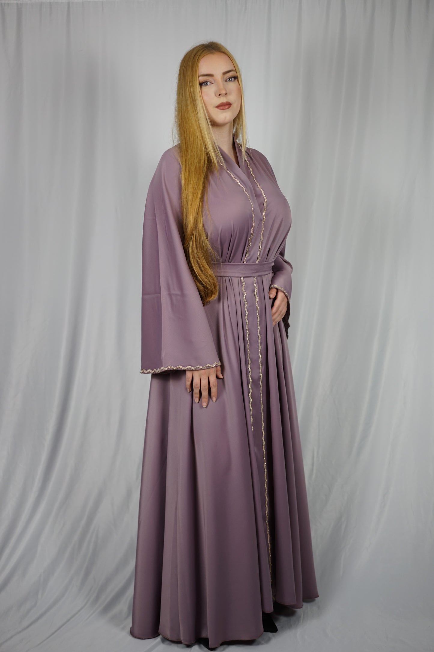 Purple Satin abaya