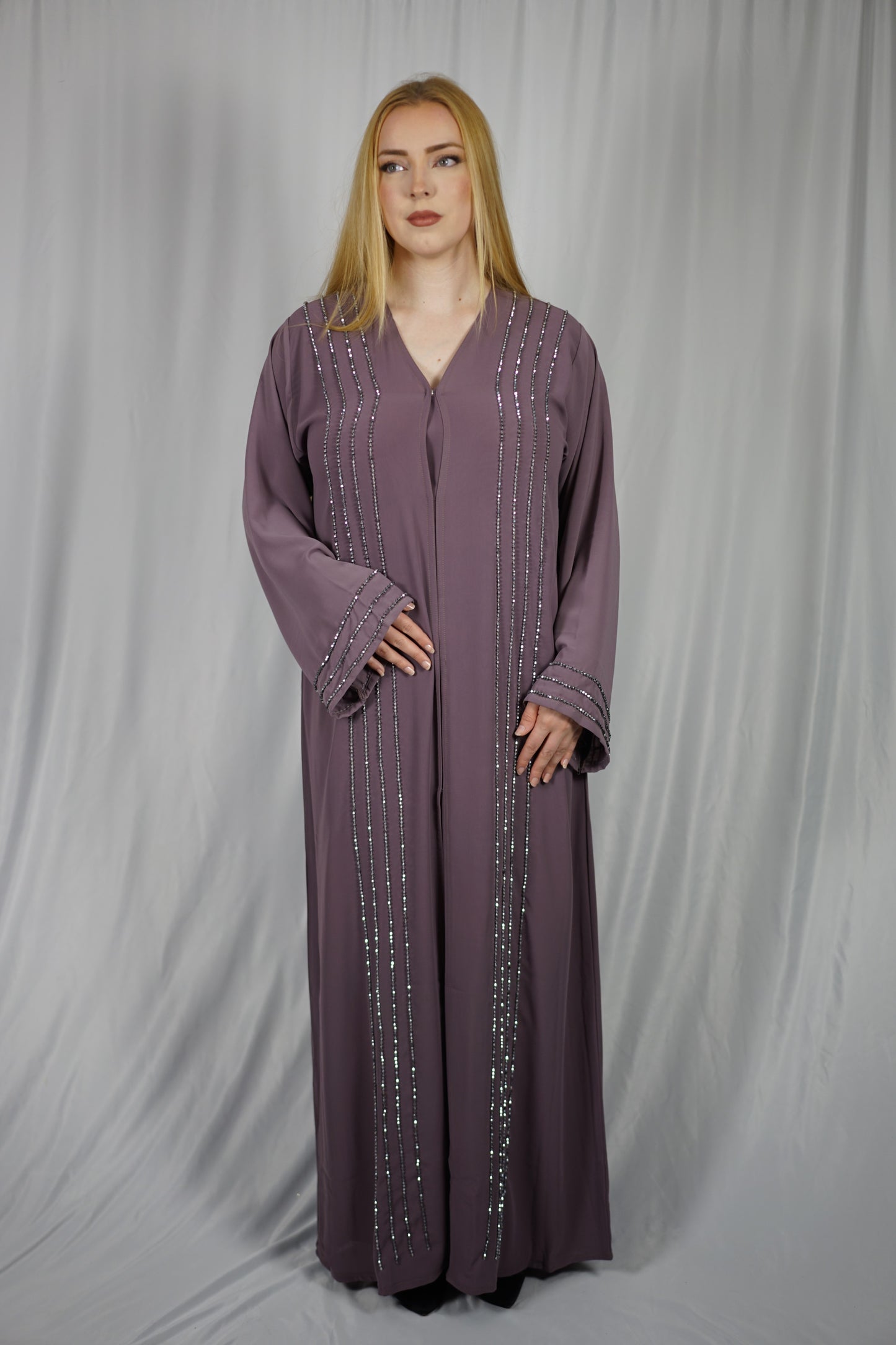 Purple Beaded Abaya