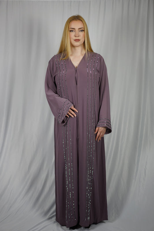 Purple Beaded Abaya