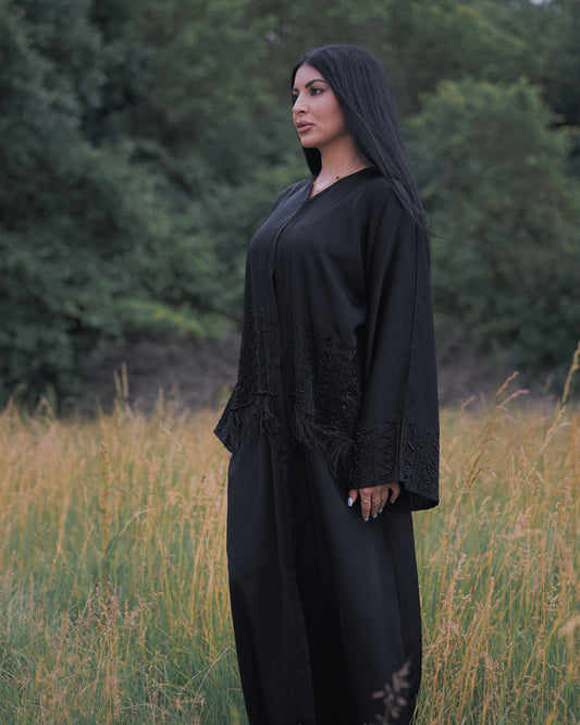 Black feather Abaya