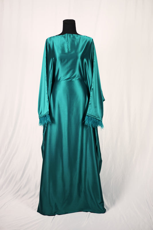 Teal Butterfly Abaya